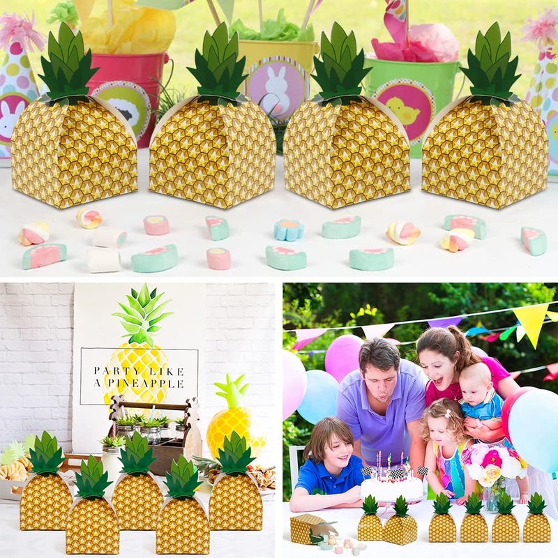 OurWarm 24pcs Pineapple Favor Boxes Small 3D Pineapple Gift Boxes for Tropical Hawaiian Themed Party Decorations, Goodie Boxes for Luau BBQ Summer Beach Pool Fruit Candy Boxes Party Favors - Image 5